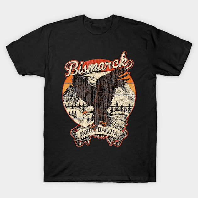 Bismarck North Dakota Bald Eagle Retro Vintage Aesthetic T-Shirt by aavejudo